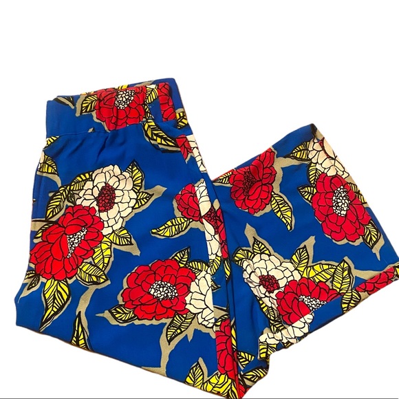 MELISSA MCCARTHY blue bright floral wide leg palazzo pants plus size 16W NWOT - Picture 4 of 5